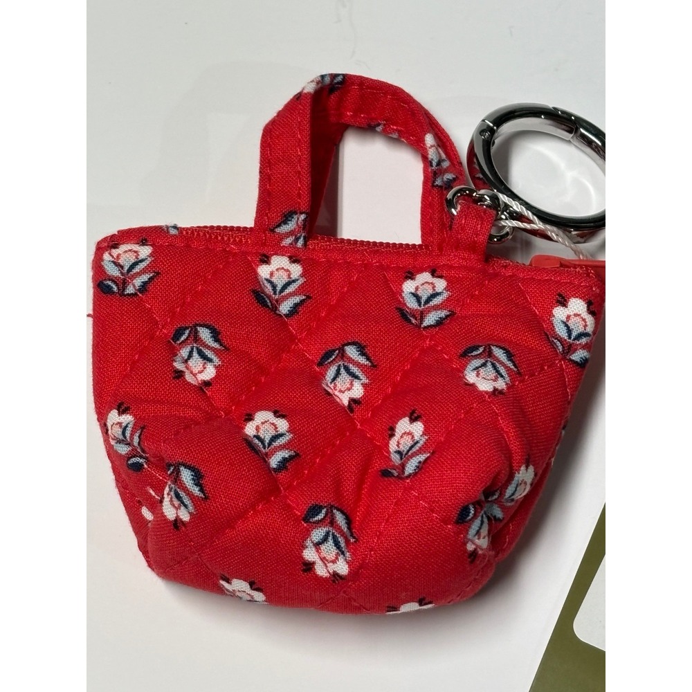 Vera Bradley Bluebell Ditsy Hibiscus Quilted Tote Bag Charm Keychain 55574-24147